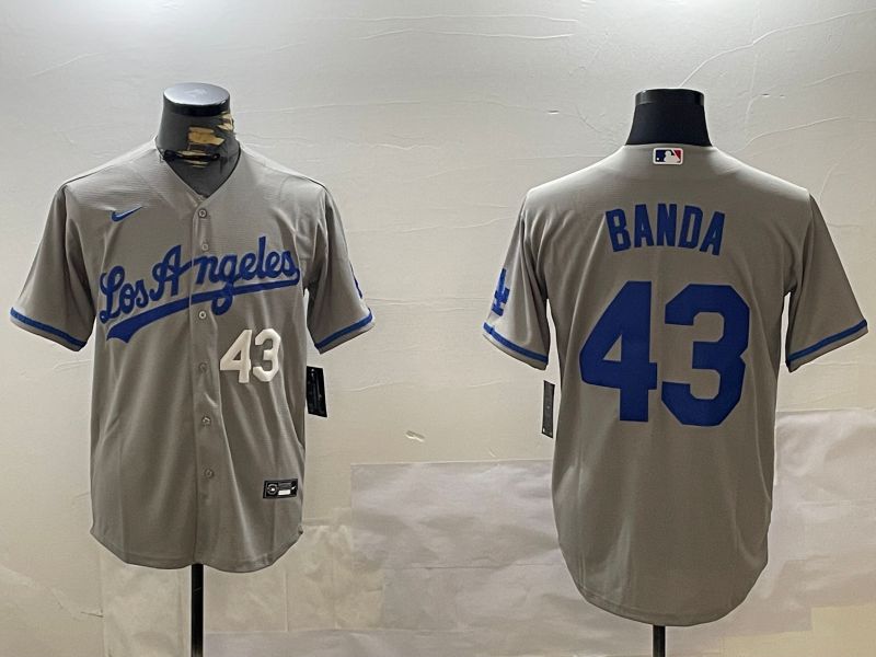 Men Los Angeles Dodgers #43 Banda Grey Game 2024 Nike MLB Jersey style 12091->women mlb jersey->Women Jersey
